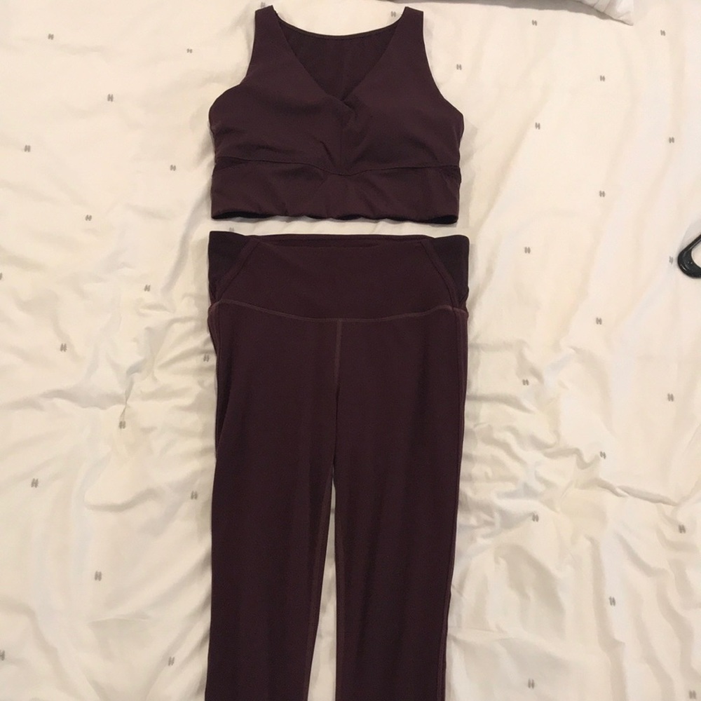 Athleta 7/8 leggings and matching crop tank